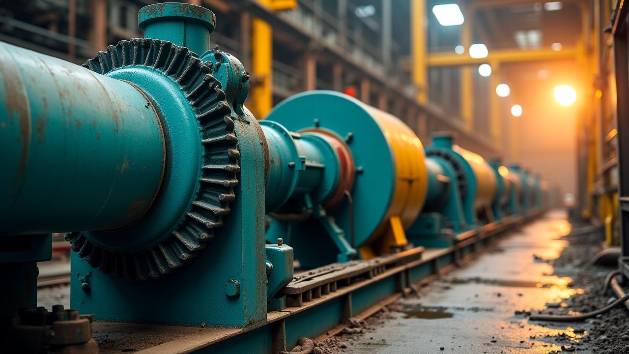 Industrial slurry pump in mining facility