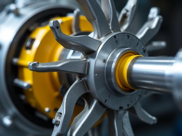 Close-up of a corrosion-resistant alloy pump housing